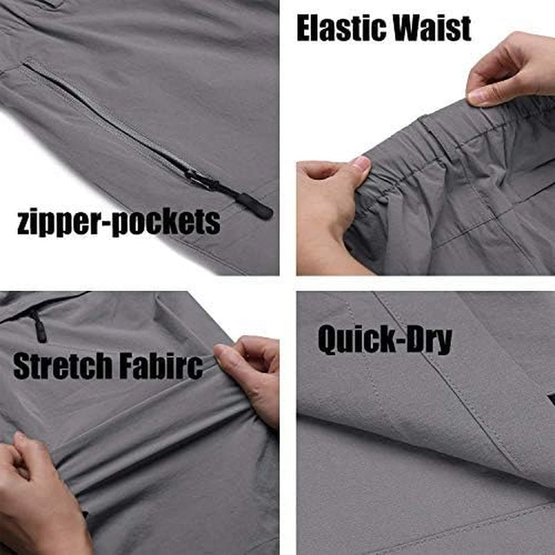 Men'S Stretch Cargo Shorts Quick Dry Work Out Shorts for Outdoors Hiking Camping Travel Grey